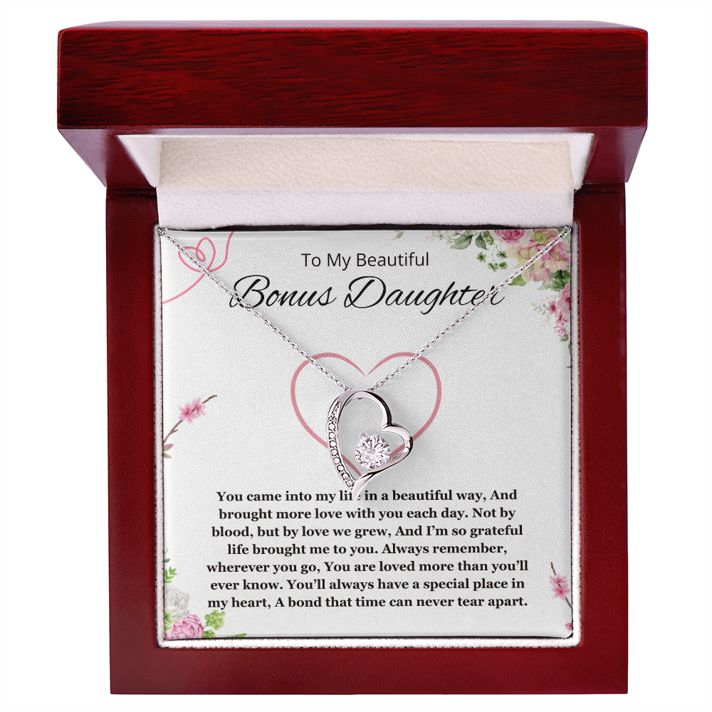 Step Daughter Gift Necklace Bonus Daughter Jewelry  Stepdaughter Gift from step mom stepdad forever Love