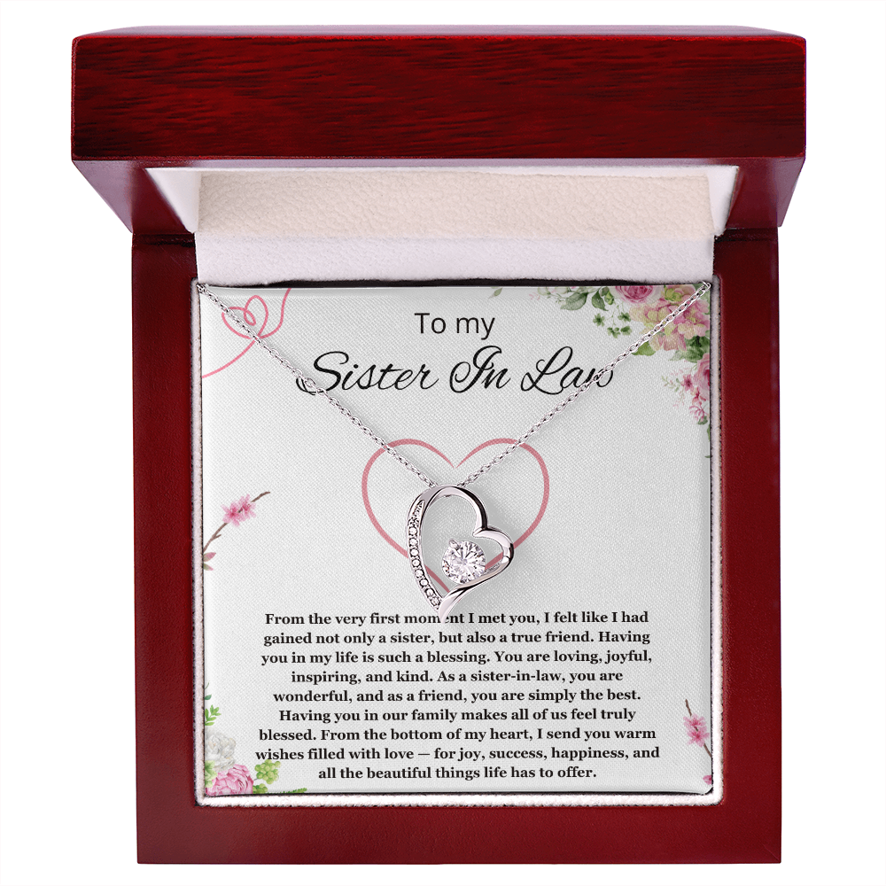 Sister in Law Jewelry Sister-in-Law Birthday Gift for Sister in Law Gift from Bride Wedding Birthday Forever Love Necklace