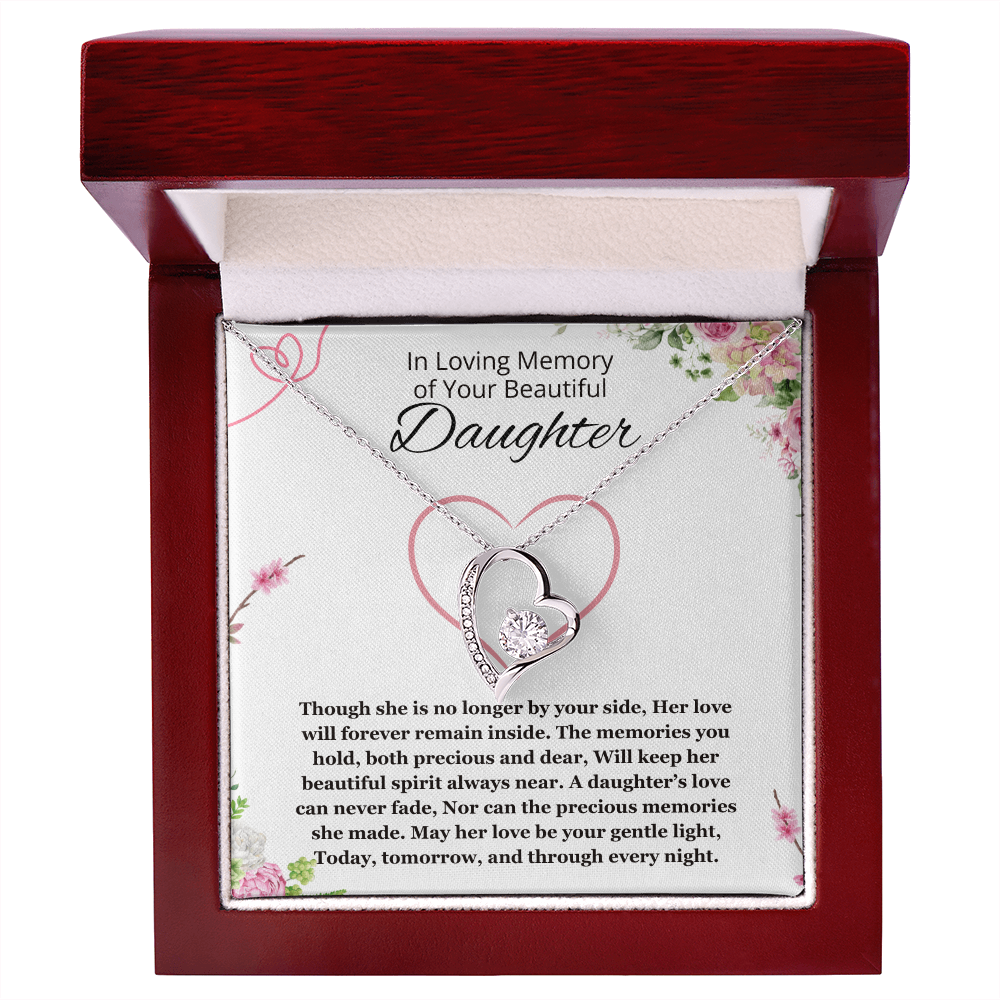 Memorial gift loss of Daughter Necklace Sorry for your Loss remembrance gift for mom Forever Love Jewelry