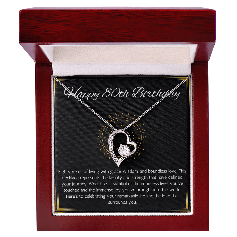 80th birthday gift for women, 80th birthday gift for mom, grandma, nana, Solitaire Crystal Necklace, 80th birthday jewelry necklace, turning 80