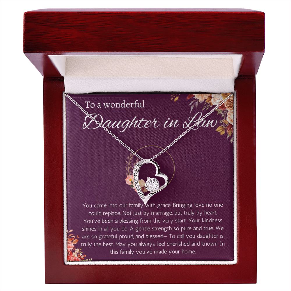 Daughter in Law Gift Necklace, Birthday, Wedding Gift Necklace for Daughter in Law, Forever Love Necklace From Mother in Law, Father in Law