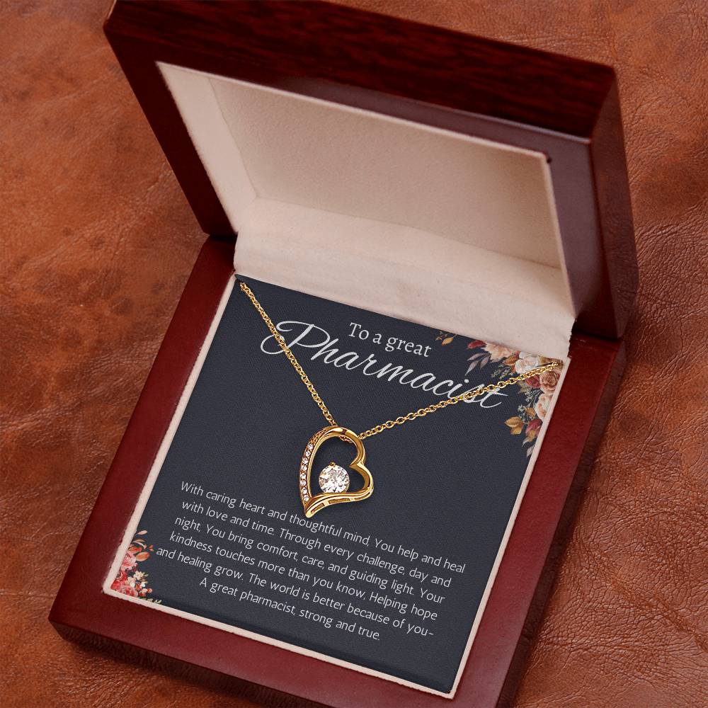 Pharmacist Gift Forever Love Necklace Graduation, Retirement, Appreciation, Christmas, Birthday or Thank You Present