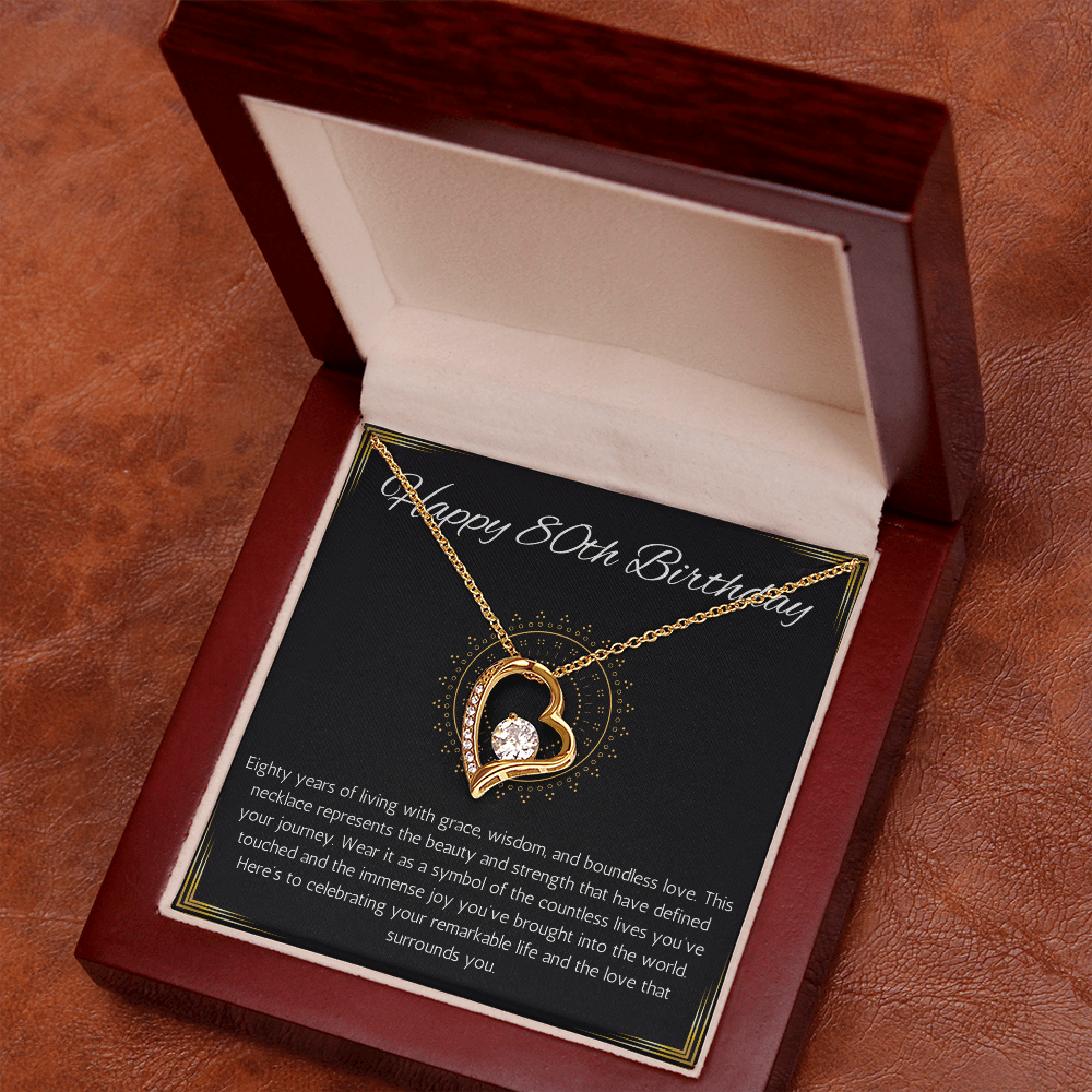 80th birthday gift for women, 80th birthday gift for mom, grandma, nana, Solitaire Crystal Necklace, 80th birthday jewelry necklace, turning 80