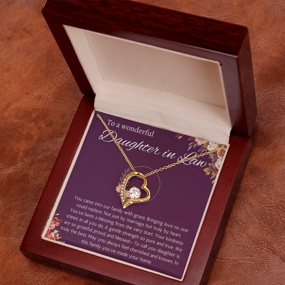 Daughter in Law Gift Necklace, Birthday, Wedding Gift Necklace for Daughter in Law, Forever Love Necklace From Mother in Law, Father in Law