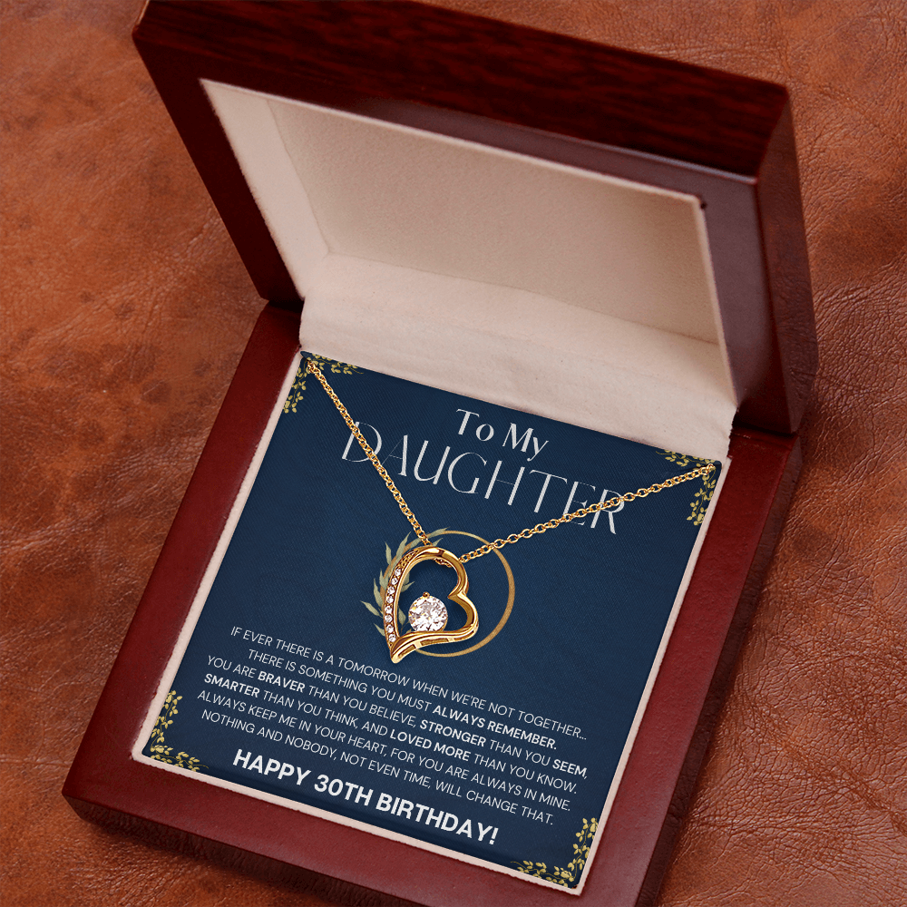 30th Birthday Gift Necklace For Daughter, 30th Birthday Gift Necklace From Dad, Mom, Solitaire Crystal Necklace, Happy 30th Birthday Gift