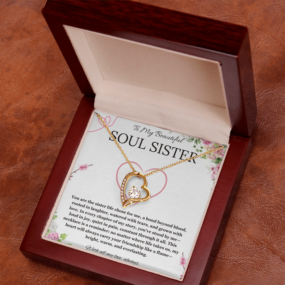 Soul Sister Necklace, Unbiological Sister Gift,  Forever Love Necklace, Best Friend Gift, BFF gift Necklace, Birthday, Graduation, Christmas Jewelry
