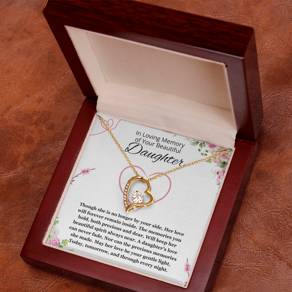 Memorial gift loss of Daughter Necklace Sorry for your Loss remembrance gift for mom Forever Love Jewelry