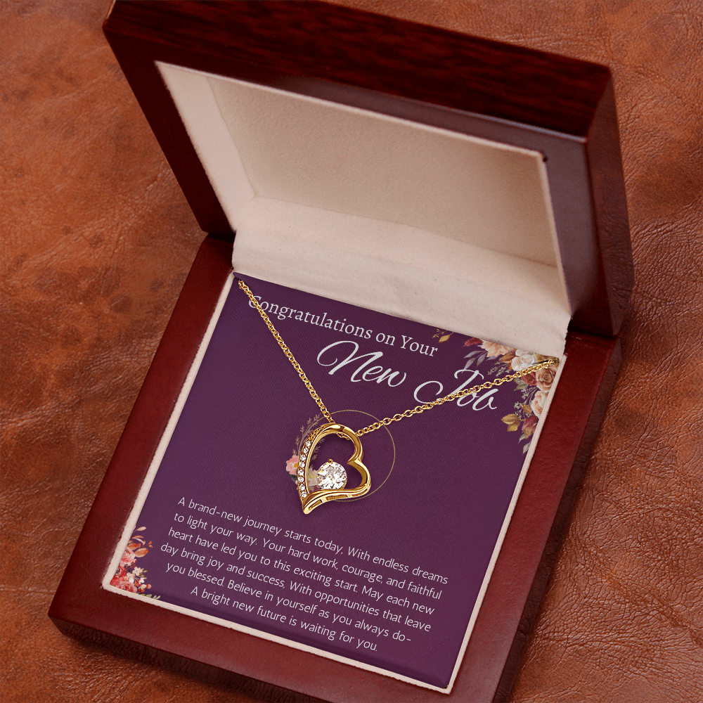 New Job Gift for Her Necklace Congratulations Gift New Job Colleague Leaving Gift New Job Gifts for Woman forever Love Jewelry