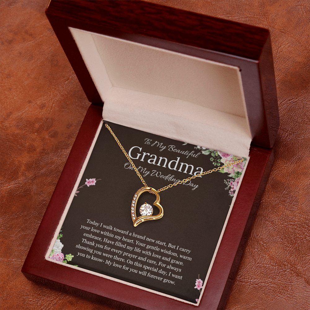Grandmother of the Bride Gift to Grandma Wedding Gift for Grandma of the Bride Grandmother Wedding Necklace Forever Love Jewelry