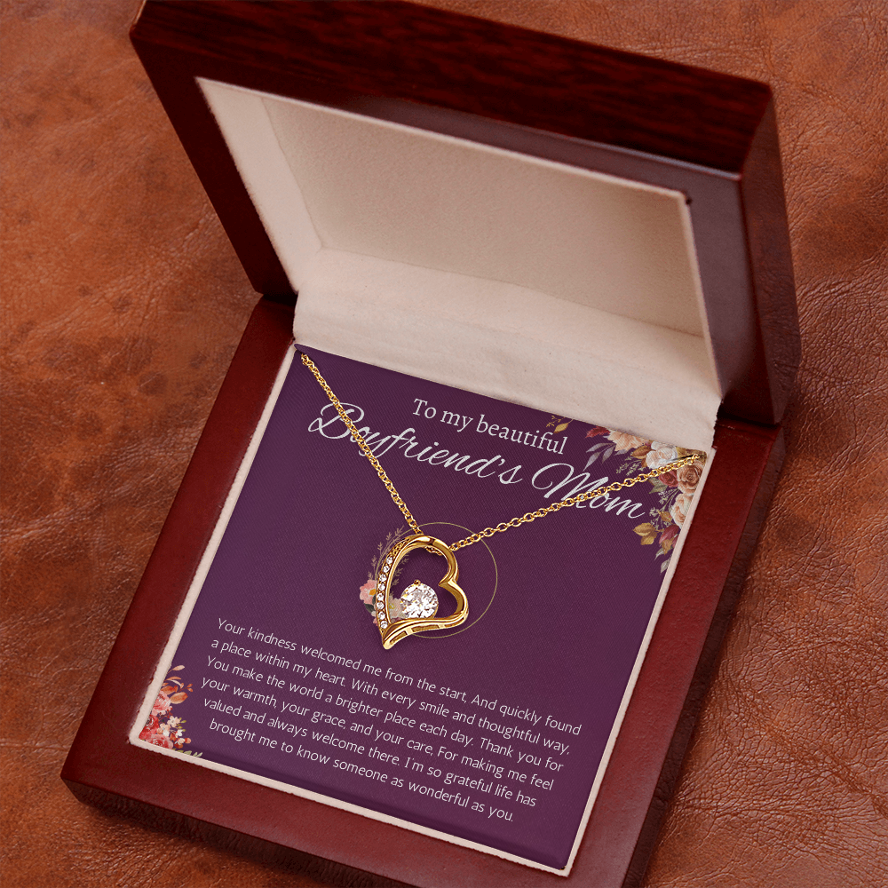 Boyfriends Mom Gift Necklace, Gift for Boyfriends mom From Girlfriend Jewelry Forever Love Present