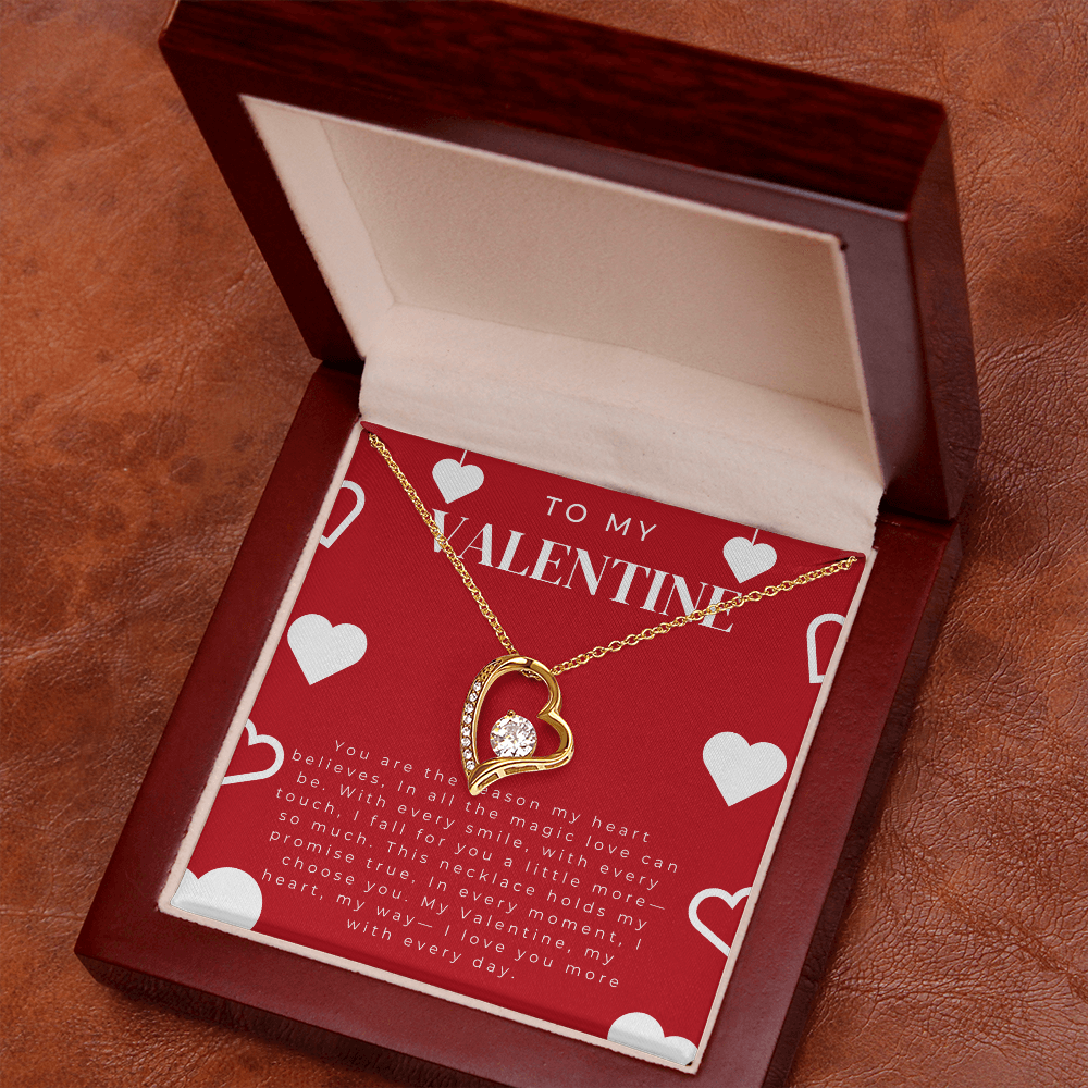 To My valentine Gift Necklace, Forever Love Necklace For Valentines Day Gift for Girlfriend, Wife Partner from Boyfriend Husband