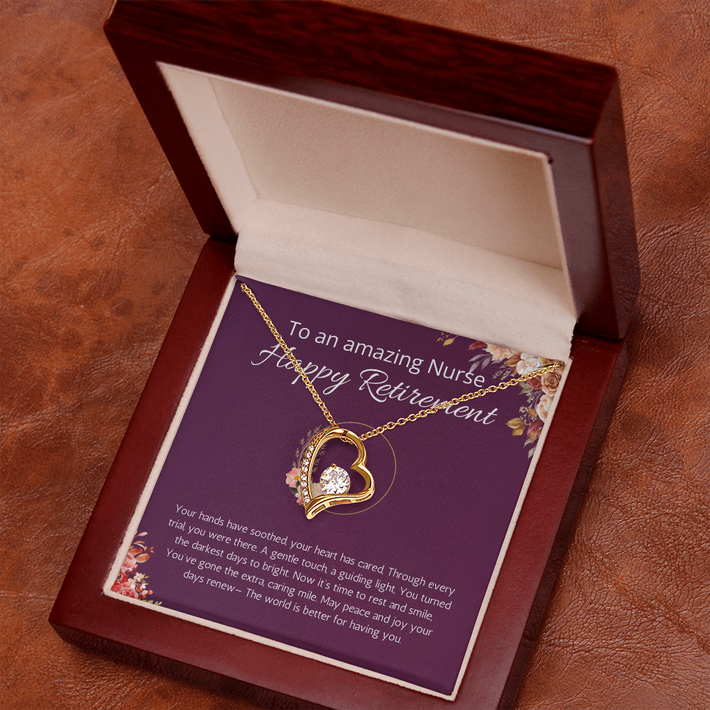 Nurse Retirement Gift, Forever Love Necklace For Nurse Retirement, Jewelry Gift For Retired Nurse, RN Retired Gifts, Nurse Retirement Party Gift