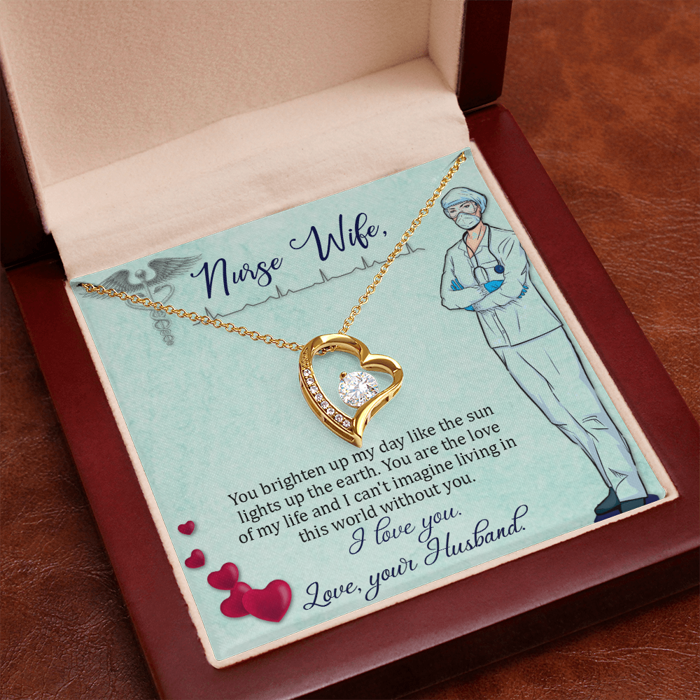 Nurse Wife Gift Necklace, Birthday Gift Necklace For Nurse Wife, anniversary Gift Necklace For Nurse Wife, Solitaire Crystal Necklace, Gift From Husband