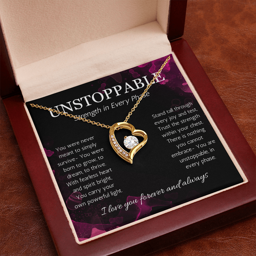 Empowerment Necklace, Resilience Necklace Unstoppable Strong Woman Jewelry Gift Forever Love Present
