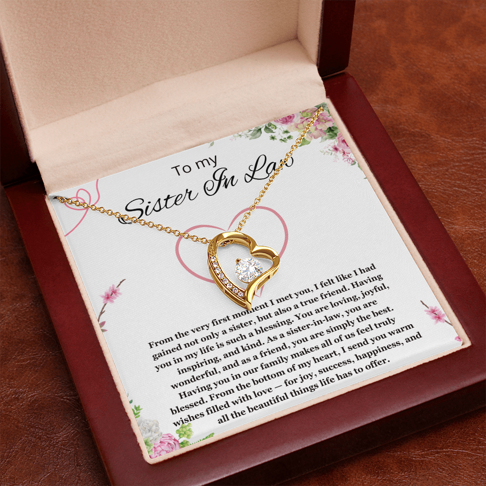 Sister in Law Jewelry Sister-in-Law Birthday Gift for Sister in Law Gift from Bride Wedding Birthday Forever Love Necklace