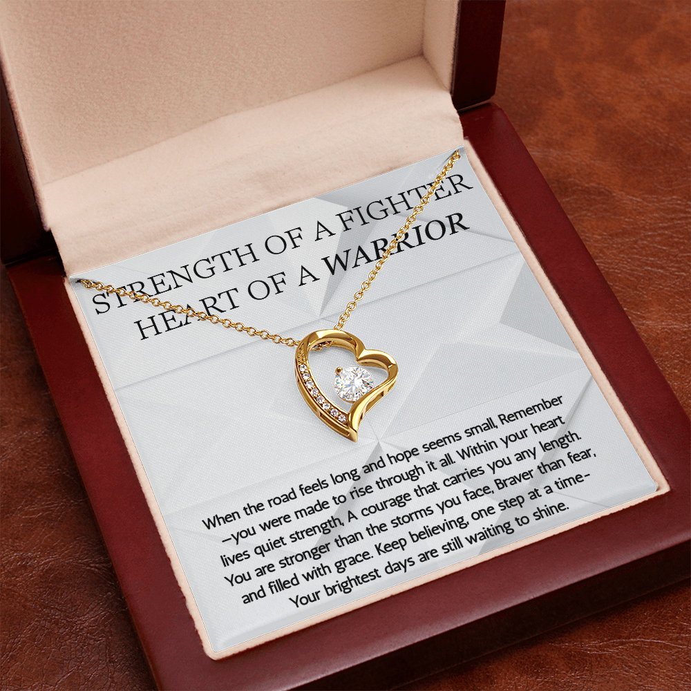 Warrior Forever Love Necklace, Strength of a Fighter Jewelry, Encouragement Gift