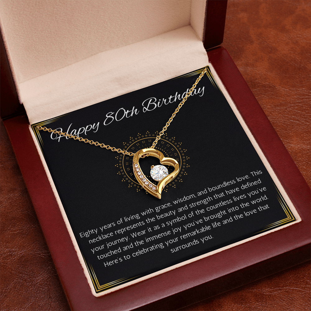 80th birthday gift for women, 80th birthday gift for mom, grandma, nana, Solitaire Crystal Necklace, 80th birthday jewelry necklace, turning 80