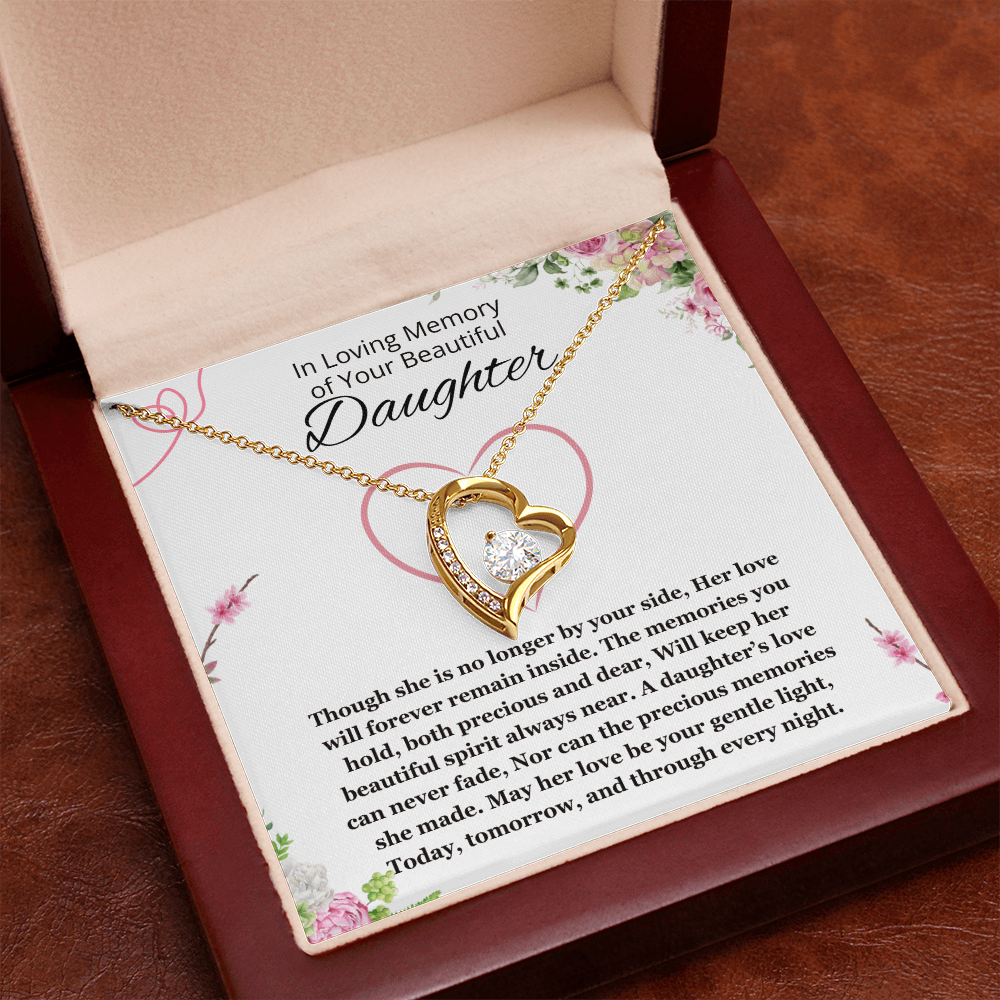 Memorial gift loss of Daughter Necklace Sorry for your Loss remembrance gift for mom Forever Love Jewelry