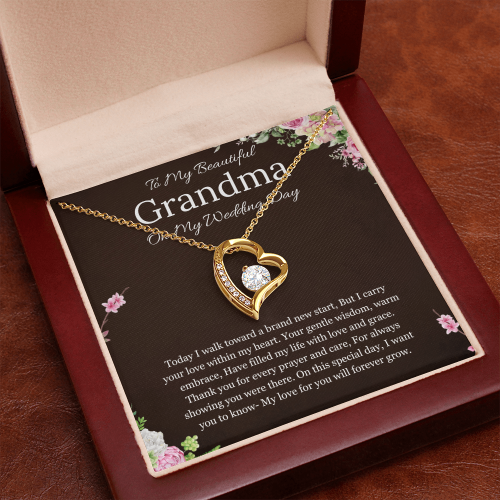 Grandmother of the Bride Gift to Grandma Wedding Gift for Grandma of the Bride Grandmother Wedding Necklace Forever Love Jewelry