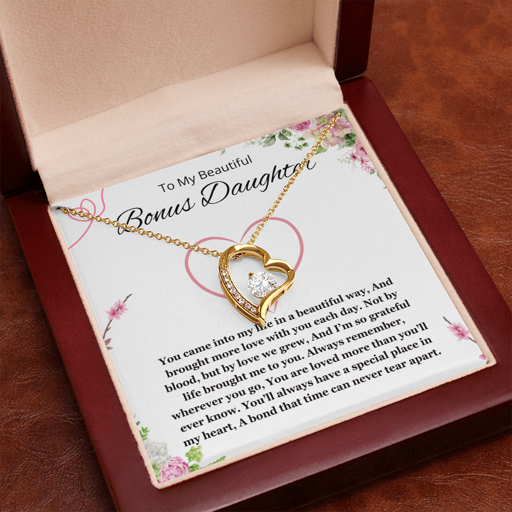 Step Daughter Gift Necklace Bonus Daughter Jewelry  Stepdaughter Gift from step mom stepdad forever Love