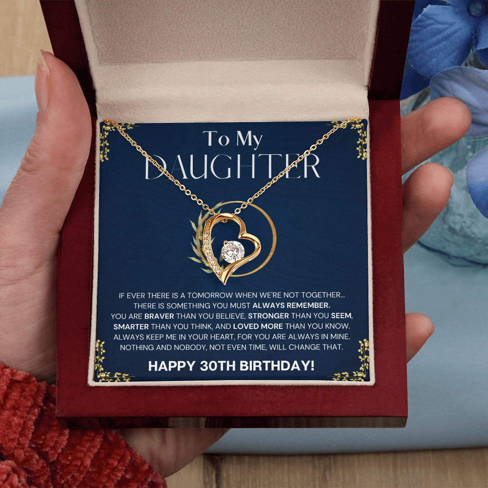 30th Birthday Gift Necklace For Daughter, 30th Birthday Gift Necklace From Dad, Mom, Solitaire Crystal Necklace, Happy 30th Birthday Gift