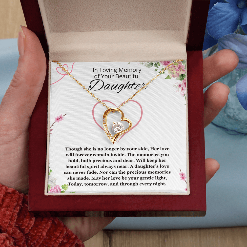 Memorial gift loss of Daughter Necklace Sorry for your Loss remembrance gift for mom Forever Love Jewelry