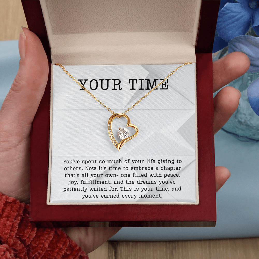 Retirement Gift necklace your time meaningful Gift Retiring celebration Forever Love Jewelry
