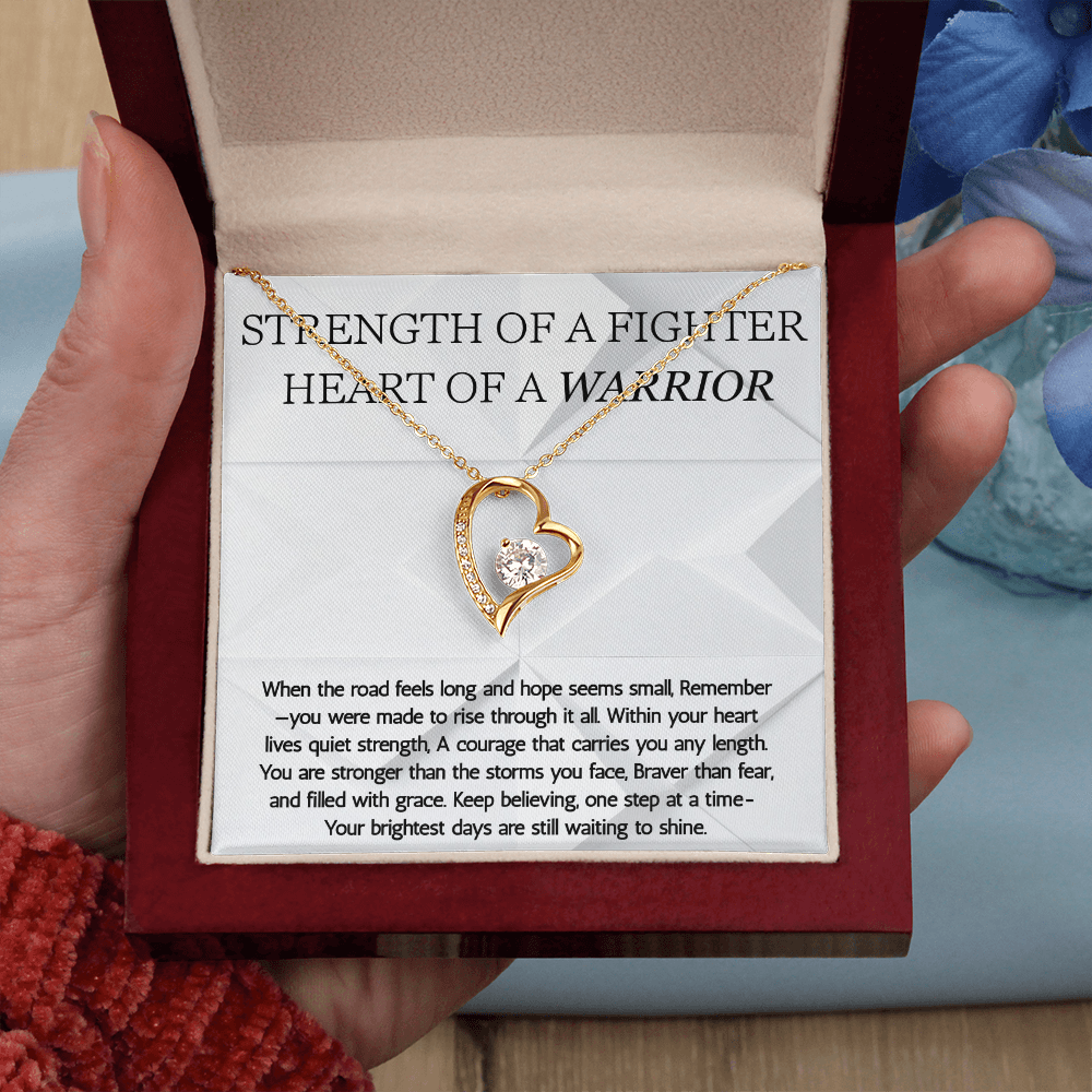 Warrior Forever Love Necklace, Strength of a Fighter Jewelry, Encouragement Gift