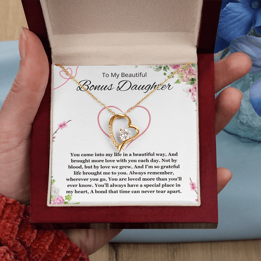 Step Daughter Gift Necklace Bonus Daughter Jewelry  Stepdaughter Gift from step mom stepdad forever Love