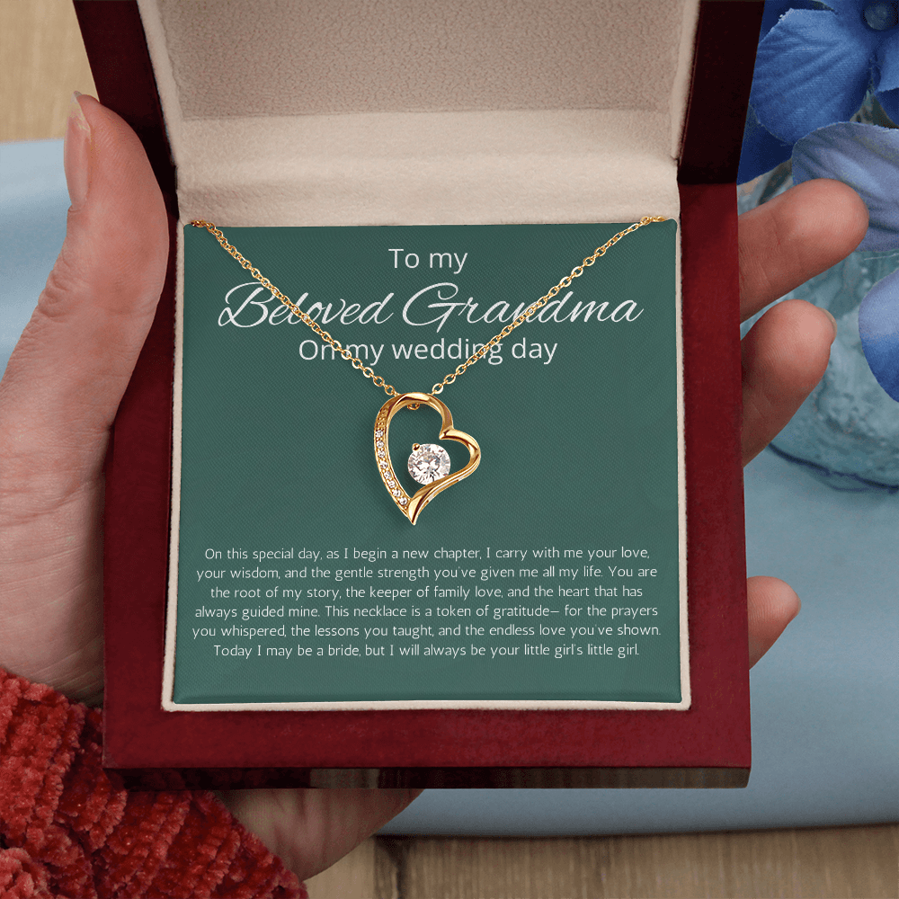 Grandmother of Bride Gift Necklace Forever Love Jewelry for Grandma for Wedding from Granddaughter Present