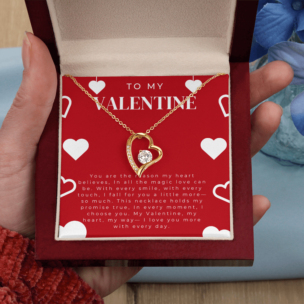 To My valentine Gift Necklace, Forever Love Necklace For Valentines Day Gift for Girlfriend, Wife Partner from Boyfriend Husband