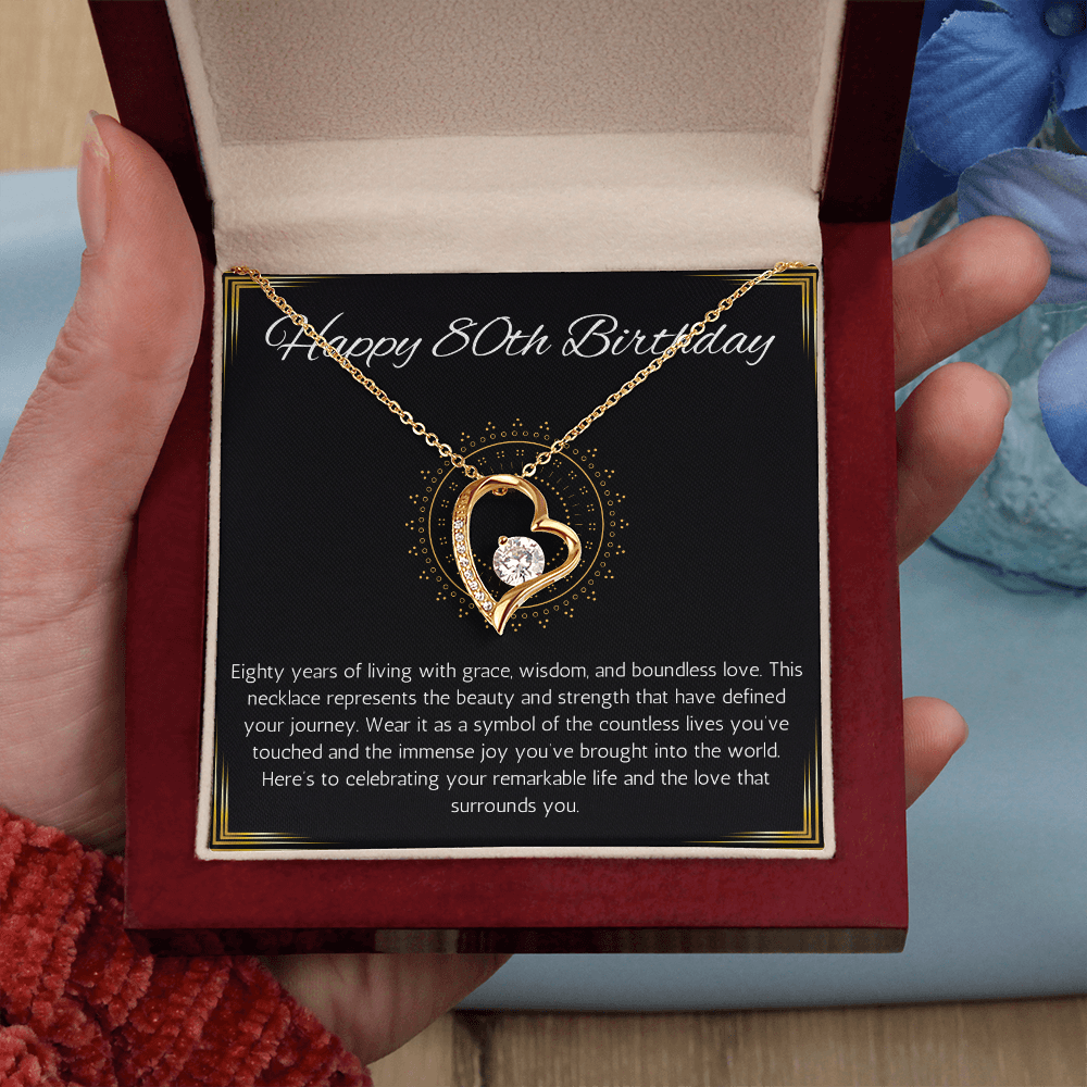 80th birthday gift for women, 80th birthday gift for mom, grandma, nana, Solitaire Crystal Necklace, 80th birthday jewelry necklace, turning 80