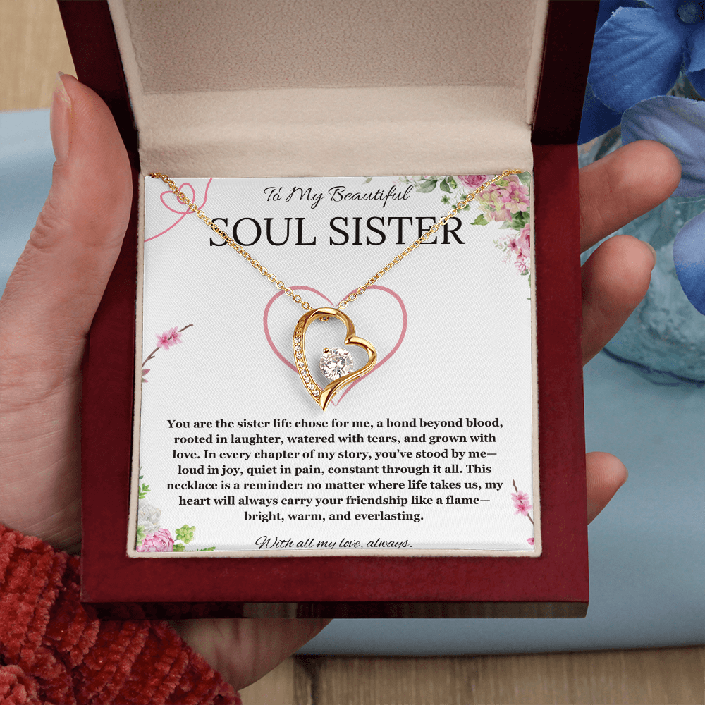 Soul Sister Necklace, Unbiological Sister Gift,  Forever Love Necklace, Best Friend Gift, BFF gift Necklace, Birthday, Graduation, Christmas Jewelry