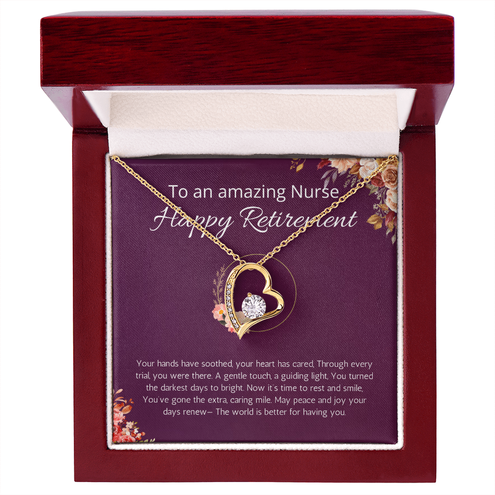 Nurse Retirement Gift, Forever Love Necklace For Nurse Retirement, Jewelry Gift For Retired Nurse, RN Retired Gifts, Nurse Retirement Party Gift