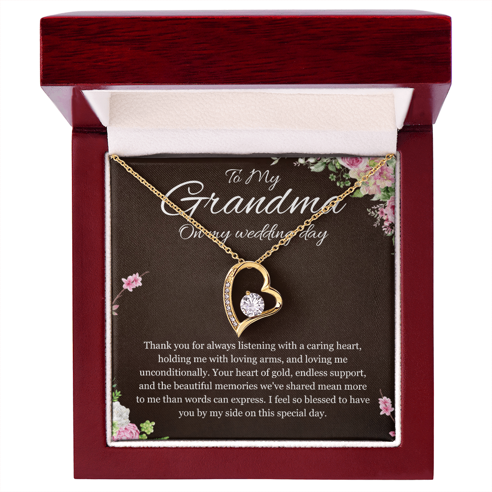 Grandmother of the Bride Gift Necklace Gift to Grandma on Wedding Day Bride Jewelry Forever Love Present