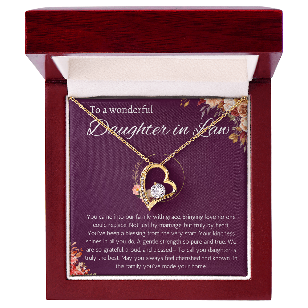 Daughter in Law Gift Necklace, Birthday, Wedding Gift Necklace for Daughter in Law, Forever Love Necklace From Mother in Law, Father in Law