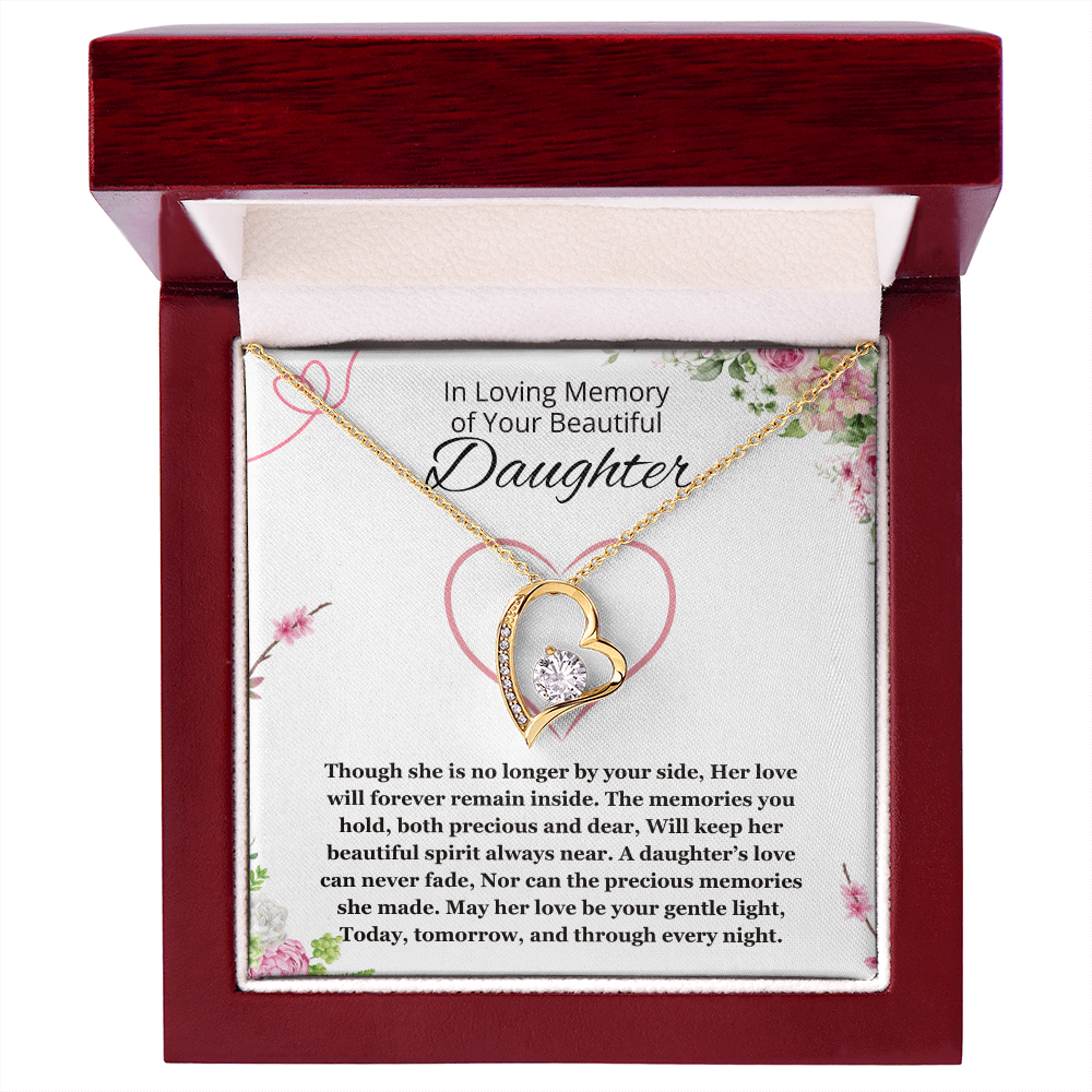 Memorial gift loss of Daughter Necklace Sorry for your Loss remembrance gift for mom Forever Love Jewelry