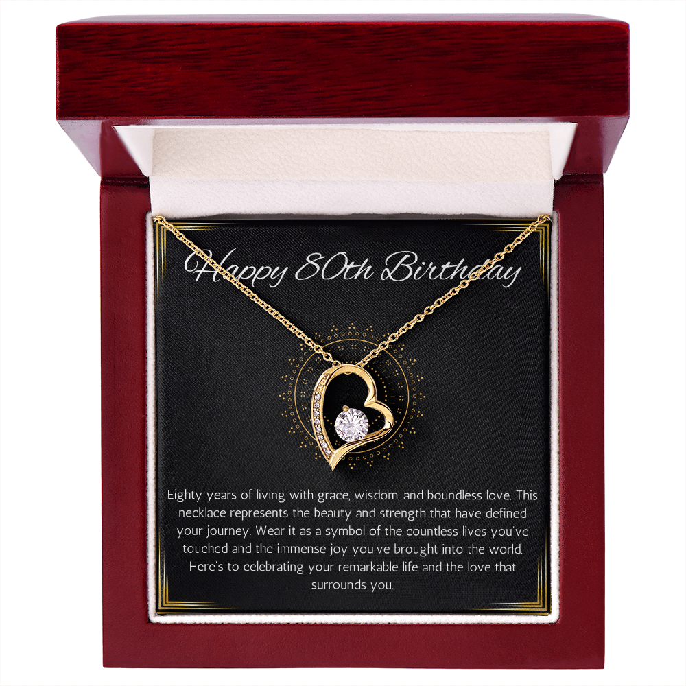 80th birthday gift for women, 80th birthday gift for mom, grandma, nana, Solitaire Crystal Necklace, 80th birthday jewelry necklace, turning 80