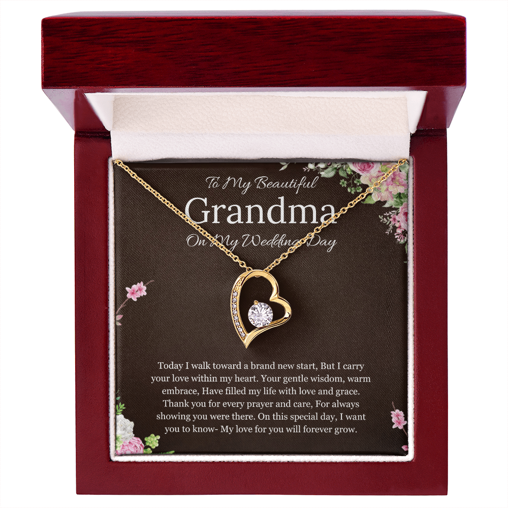 Grandmother of the Bride Gift to Grandma Wedding Gift for Grandma of the Bride Grandmother Wedding Necklace Forever Love Jewelry