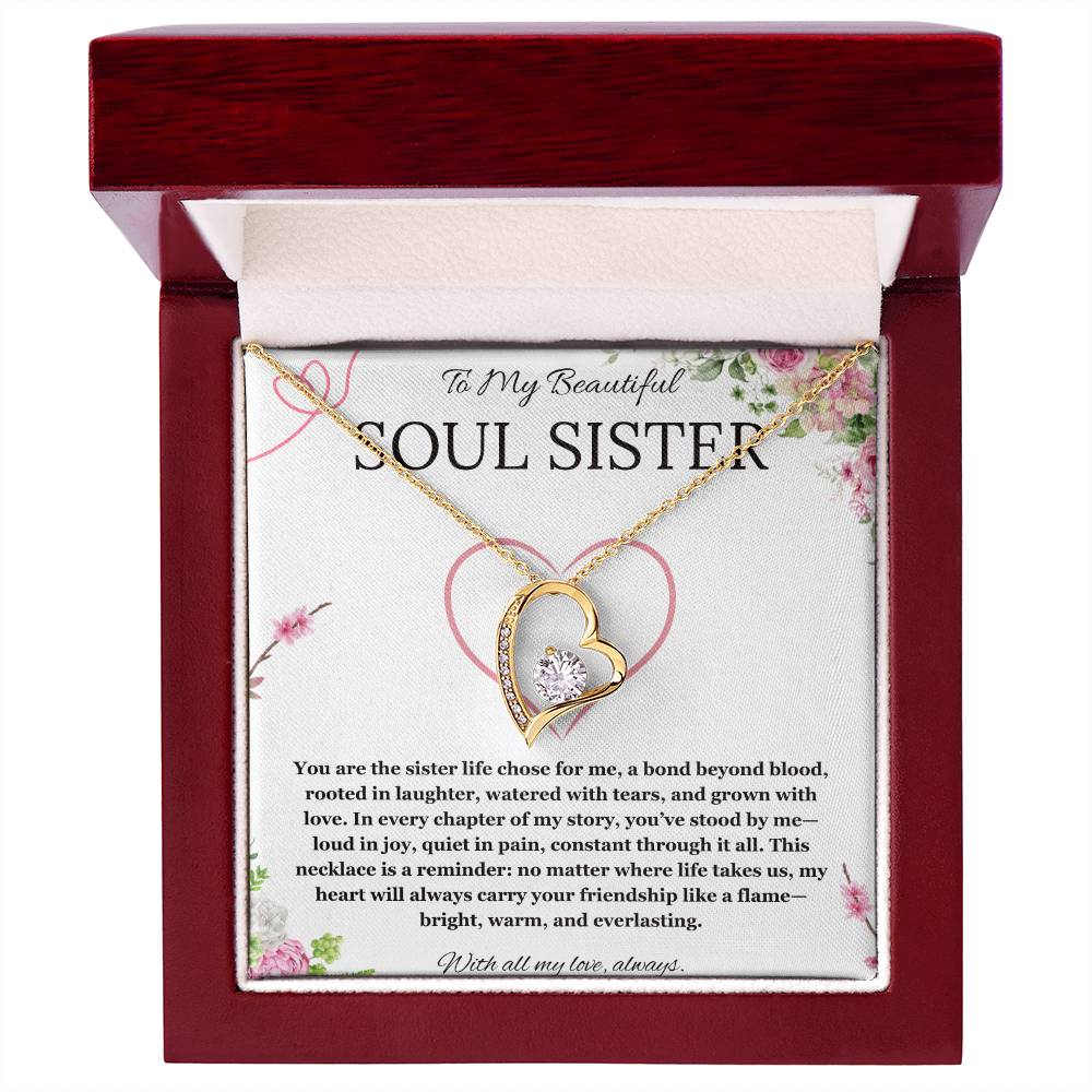 Soul Sister Necklace, Unbiological Sister Gift,  Forever Love Necklace, Best Friend Gift, BFF gift Necklace, Birthday, Graduation, Christmas Jewelry