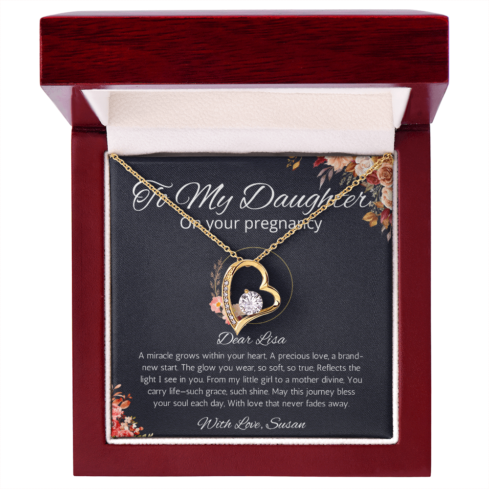 Daughter Pregnancy Gift Necklace, Personalized Gift From Mom, Baby shoer Gift  Forever Love Jewelry for  Pregnant Daughter Gift from Mom