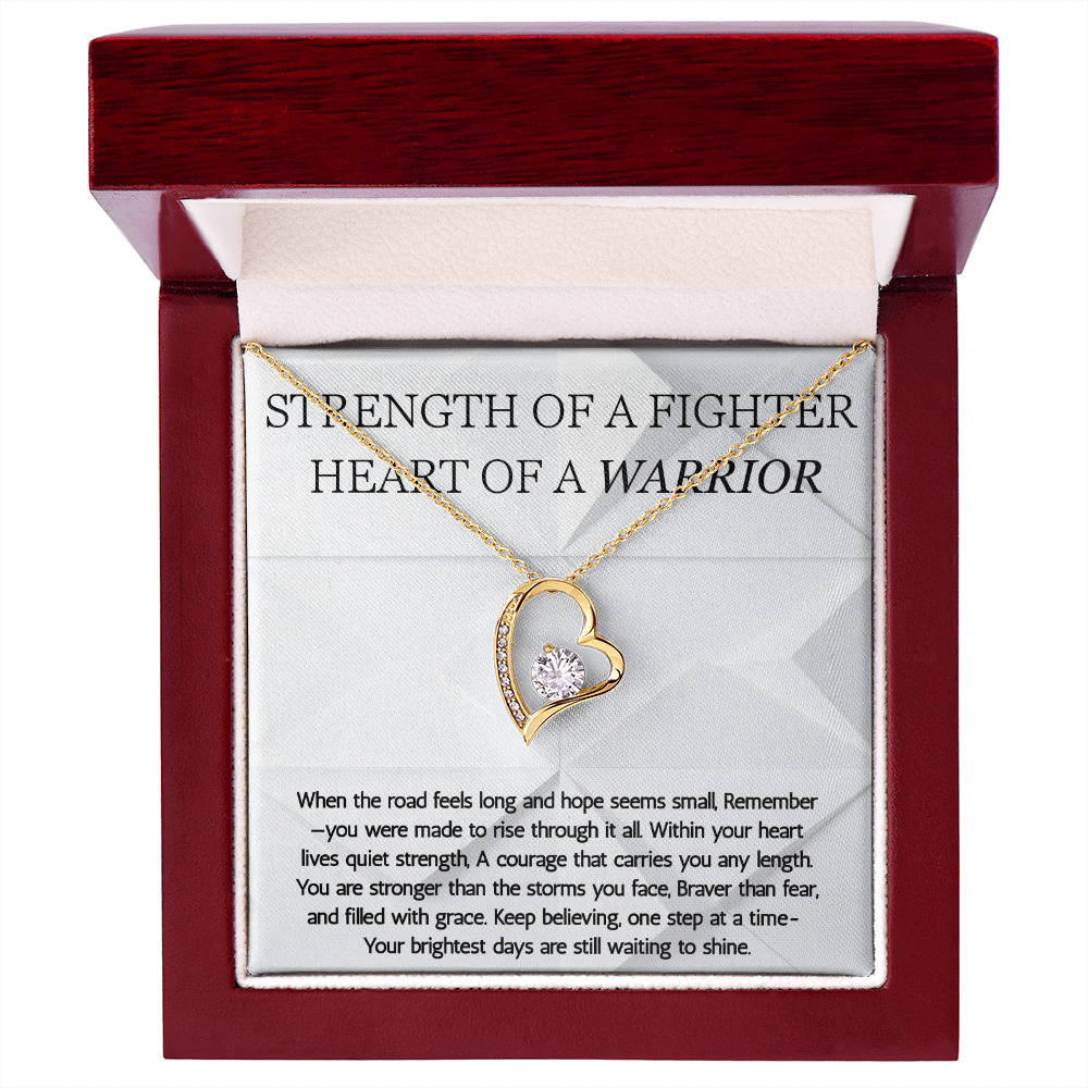 Warrior Forever Love Necklace, Strength of a Fighter Jewelry, Encouragement Gift