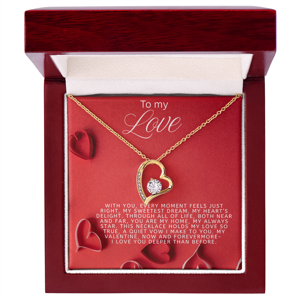 To My Love Gift Necklace for Girlfriend, Wife Valentines Day Gift for Girlfriend, Wife, Forever Love Necklace from Boyfriend husband Partner