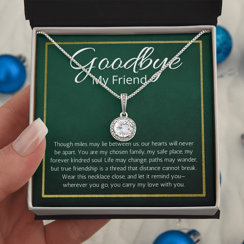 Goodbye Present for Friend Moving farewell Necklace Eternal Hope Jewelry BFF Bestie Going Away Gift