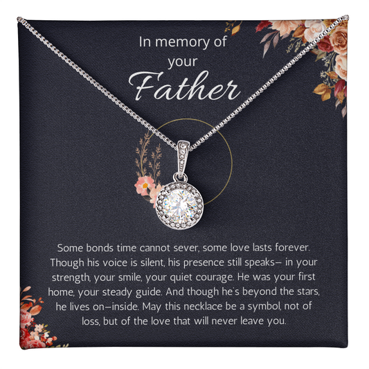 Loss of Father Gift, Dad Memorial Jewelry, Condolence, Remembrance, Sorry for your Loss Eternal Hope Necklace to Daughter