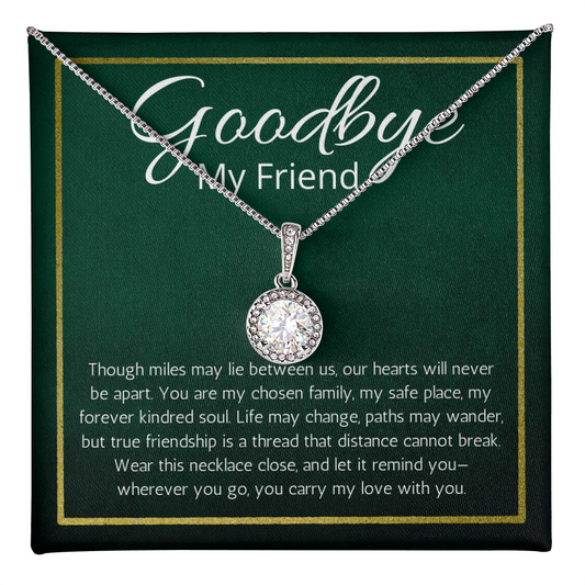 Goodbye Present for Friend Moving farewell Necklace Eternal Hope Jewelry BFF Bestie Going Away Gift