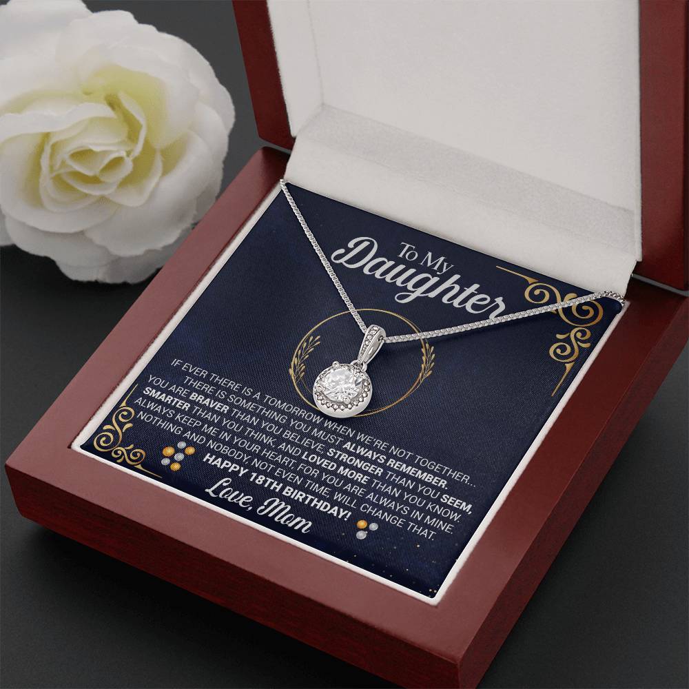 To My Daughter 18th Birthday Gift from Mom Eternal Hope Pendant with Message Card Keepsake from Mother Present