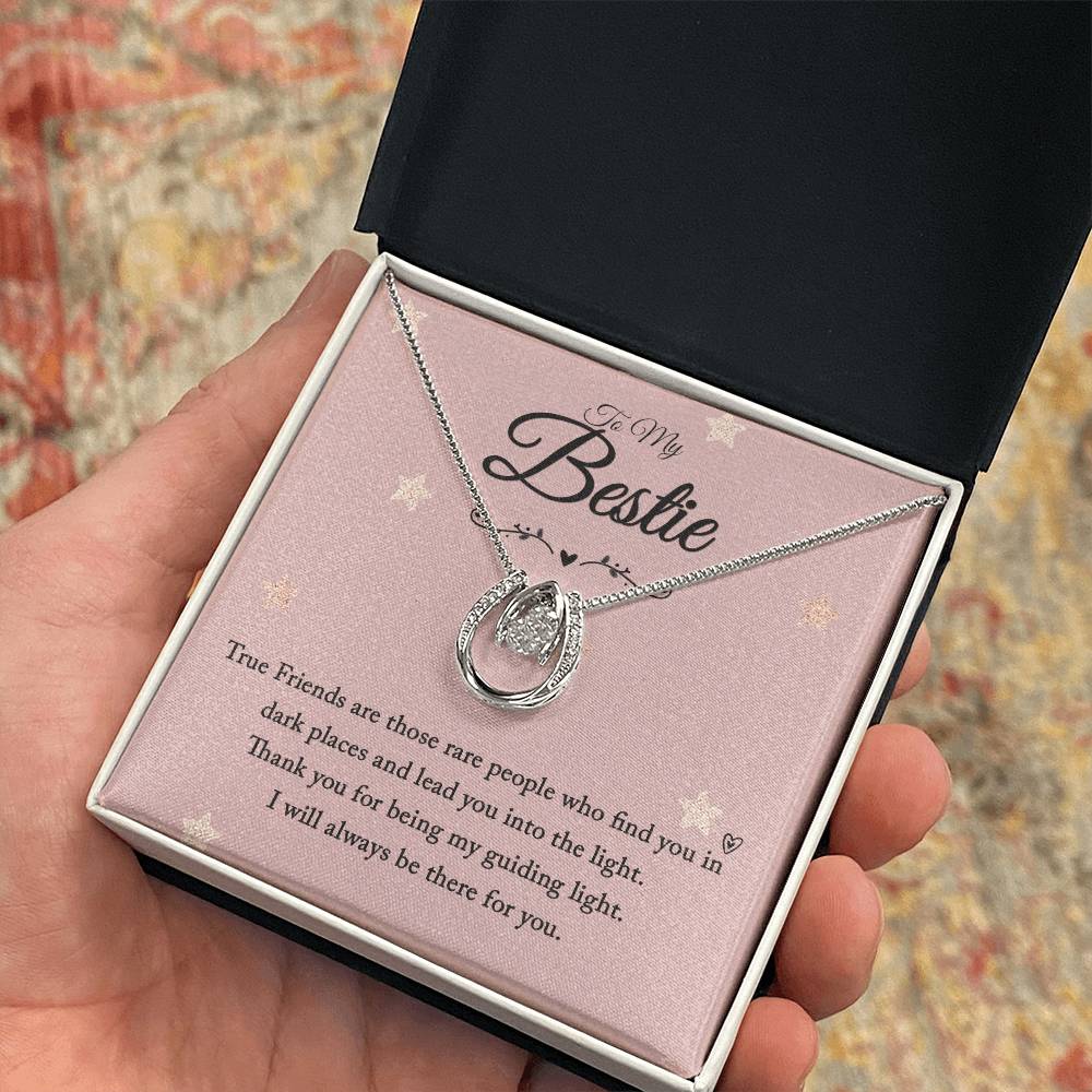 To my bestie-True Friends Gift Necklace For BFF, Bestie Gift Necklace Lucky In Love Necklace, Best Friend Gift Necklace for Birthday, Christmas