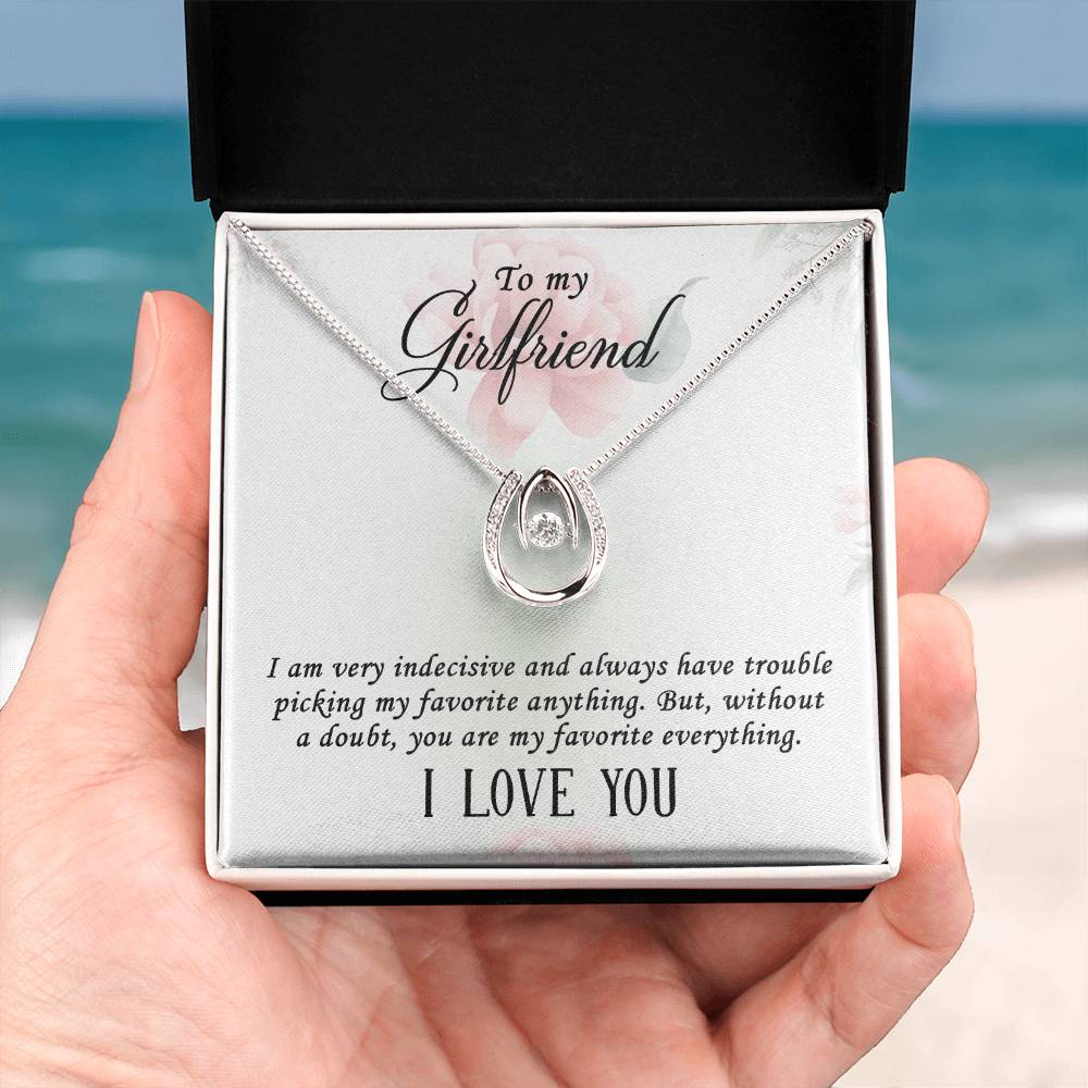 To My Girlfriend Gift Necklace, Lucky In Love Gift Necklace For Girlfriend, Soulmate, Birthday, Anniversary, valentines Day Gift From Boyfriend