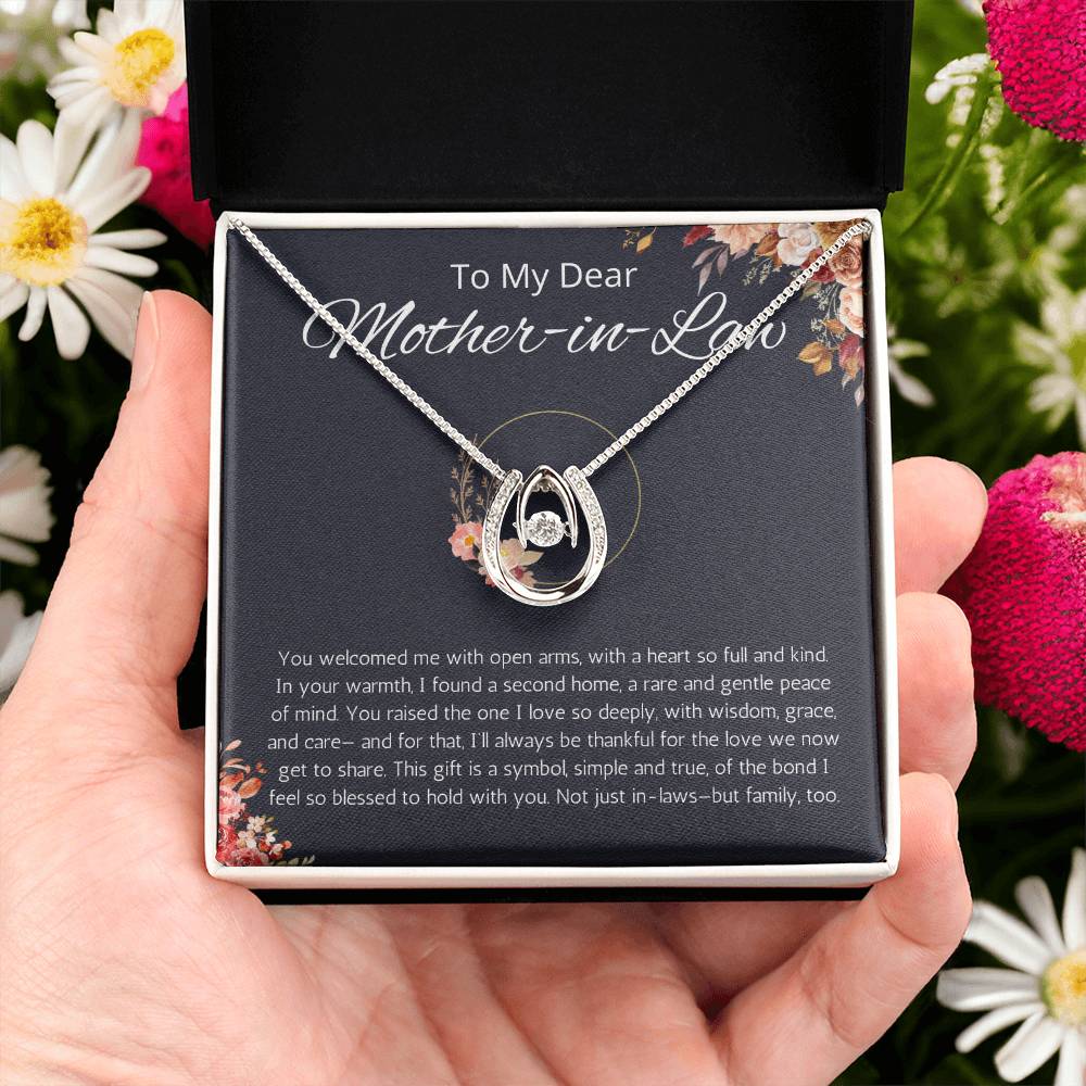 Mother In Law Gifts Mother-in-Law Necklace, Mother in Law Gift Jewelry, Lucky in Love Mother in Law Gift for Wedding, Mothers Day, Christmas Gift